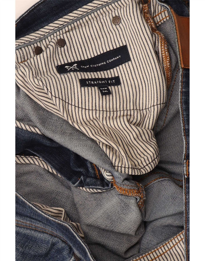 Crew Clothing Herren Straight Jeans W34 L34 Blau