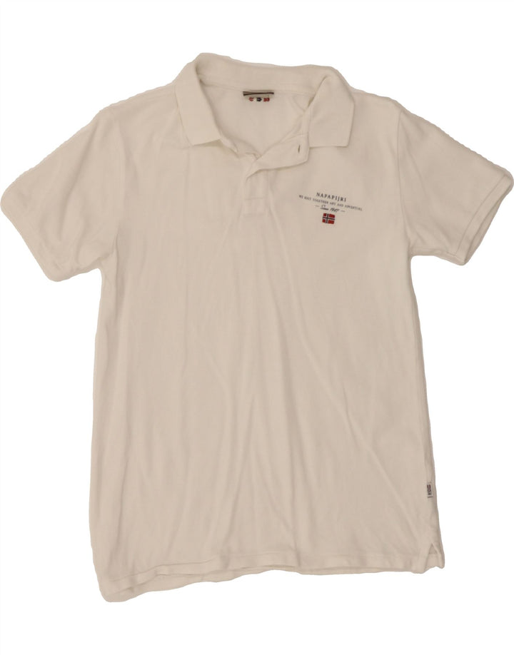 NAPAPIJRI Boys Polo Shirt 11-12 Years White Vintage Napapijri and Second-Hand Napapijri from Messina Hembry 