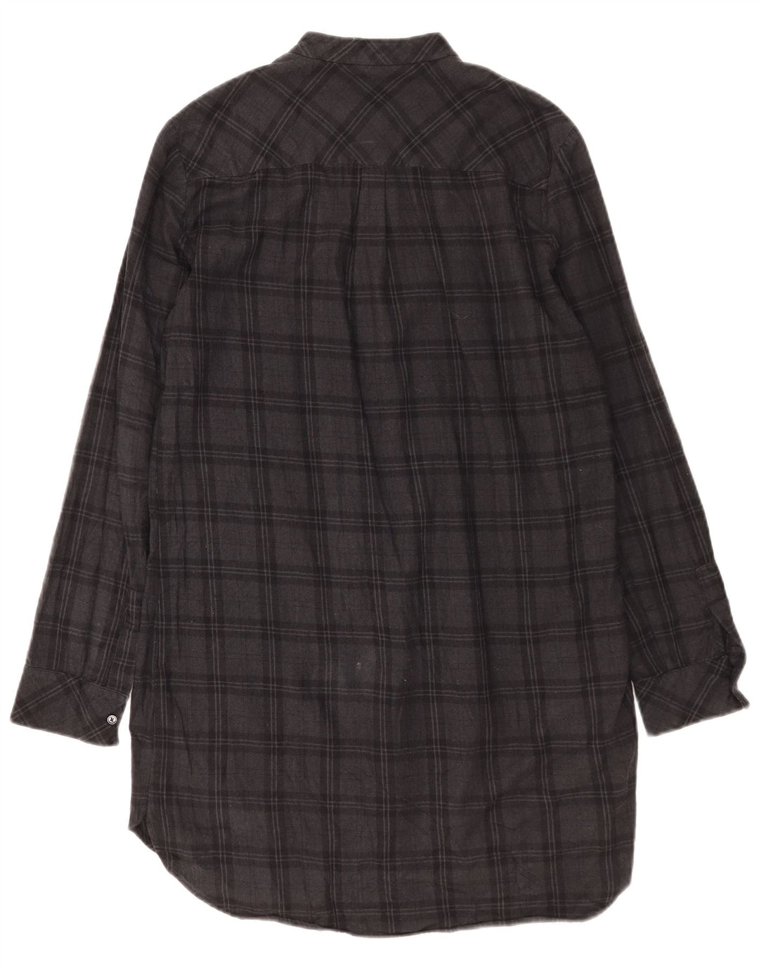 Zara Damen Langarm-Etuikleid UK 14 Mittelgrau kariert