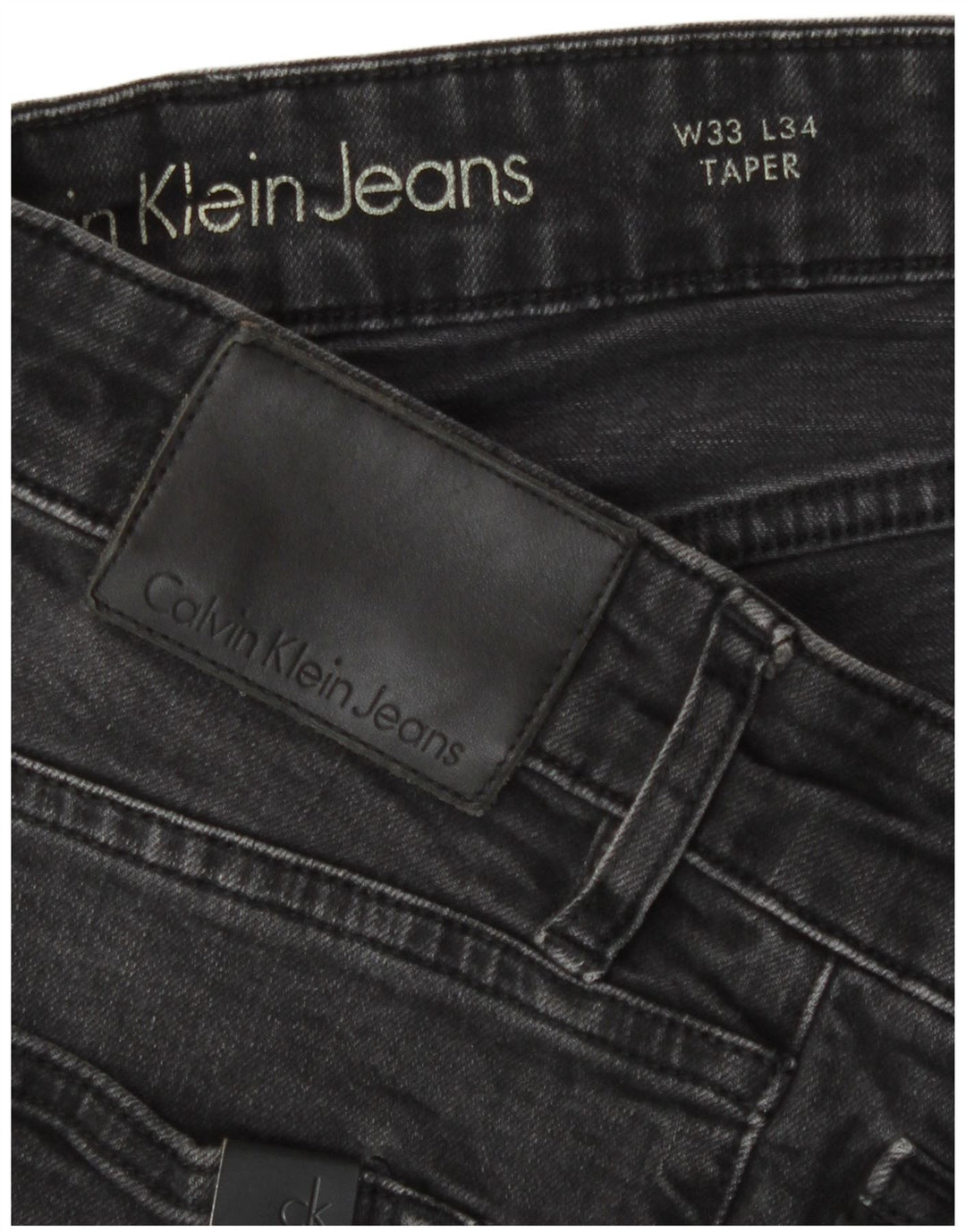 Calvin Klein Herren Tapered Jeans W33 L29 Graue Baumwolle