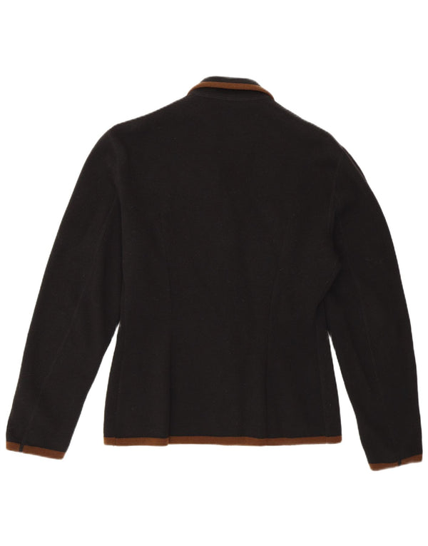 Vintage Damen Cardigan Pullover UK 16 Große schwarze Schurwolle