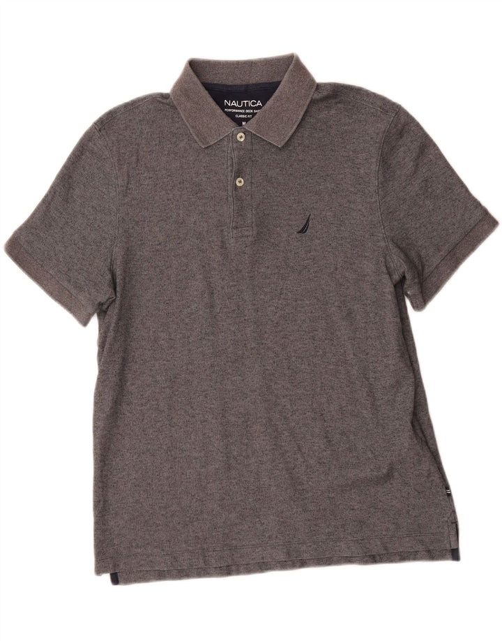 NAUTICA Mens Classic Fit Polo Shirt Medium Grey Cotton