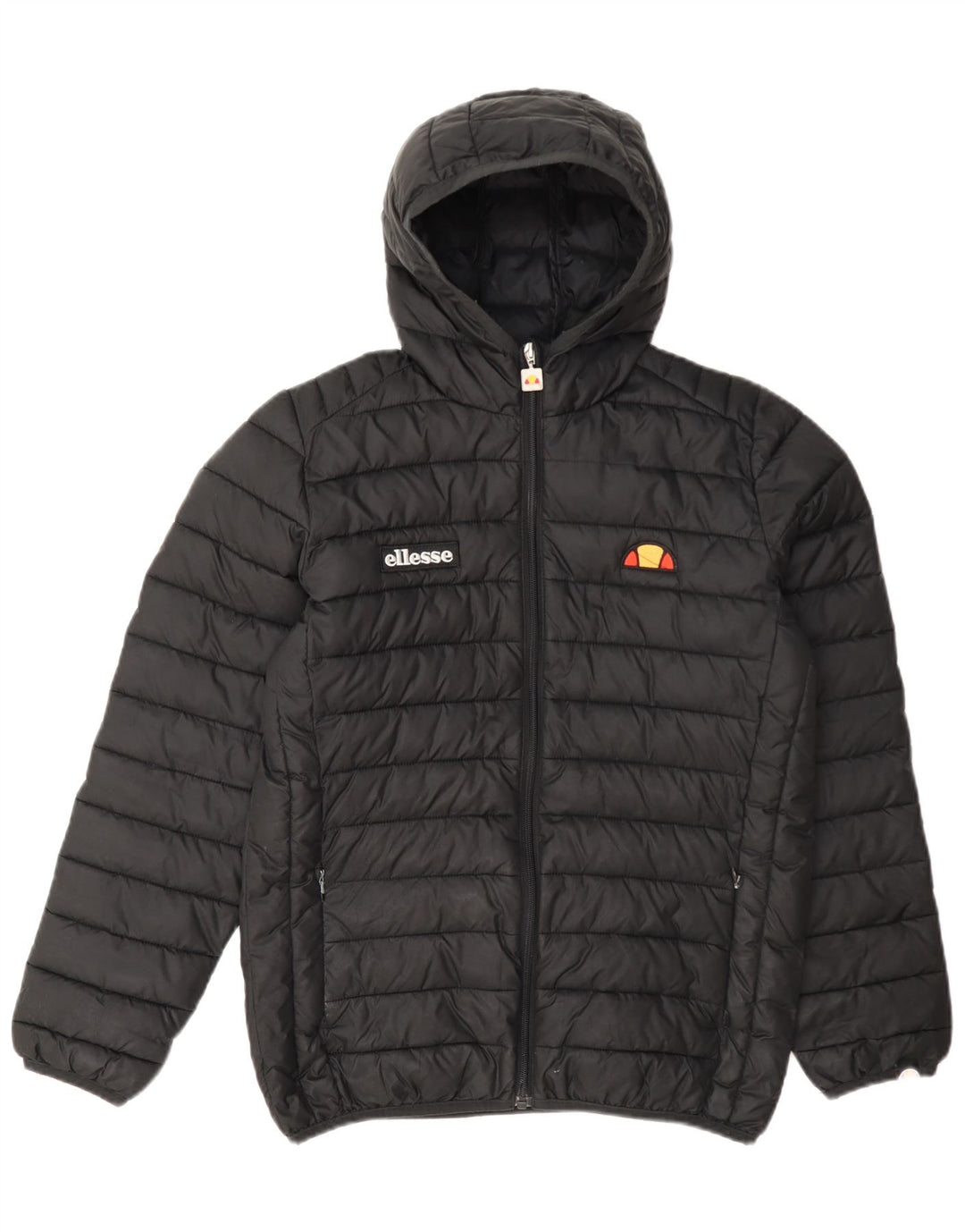 Ellesse Wattierte Jacke mit Kapuze für Jungen, 12–13 Jahre, schwarzes Polyester