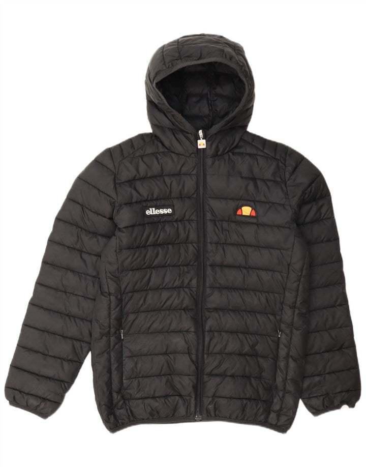 Ellesse Wattierte Jacke mit Kapuze für Jungen, 12–13 Jahre, schwarzes Polyester
