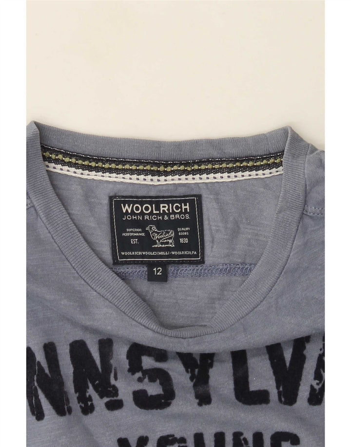 Woolrich Grafik-T-Shirt-Oberteil für Jungen, 11–12 Jahre, Blau