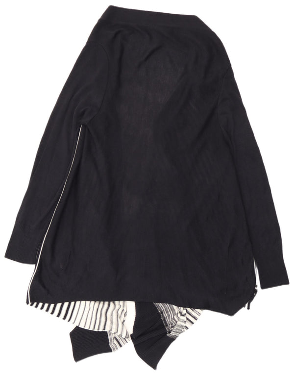 Marks & Spencer Damen Asymmetrischer Cardigan-Pullover UK 14 Large Schwarz