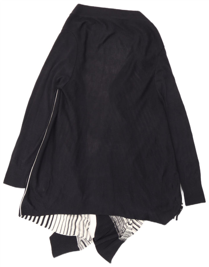 Marks & Spencer Damen Asymmetrischer Cardigan-Pullover UK 14 Large Schwarz
