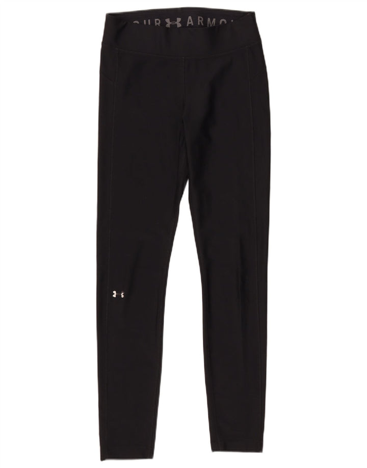 Under Armour Damen Heat Gear Leggings UK 14 Medium Schwarz