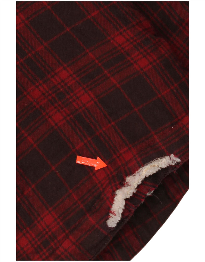 Mistral Herren-Lumberjack-Flanellhemd mit Kapuze, mittelrot, kariert, Baumwolle