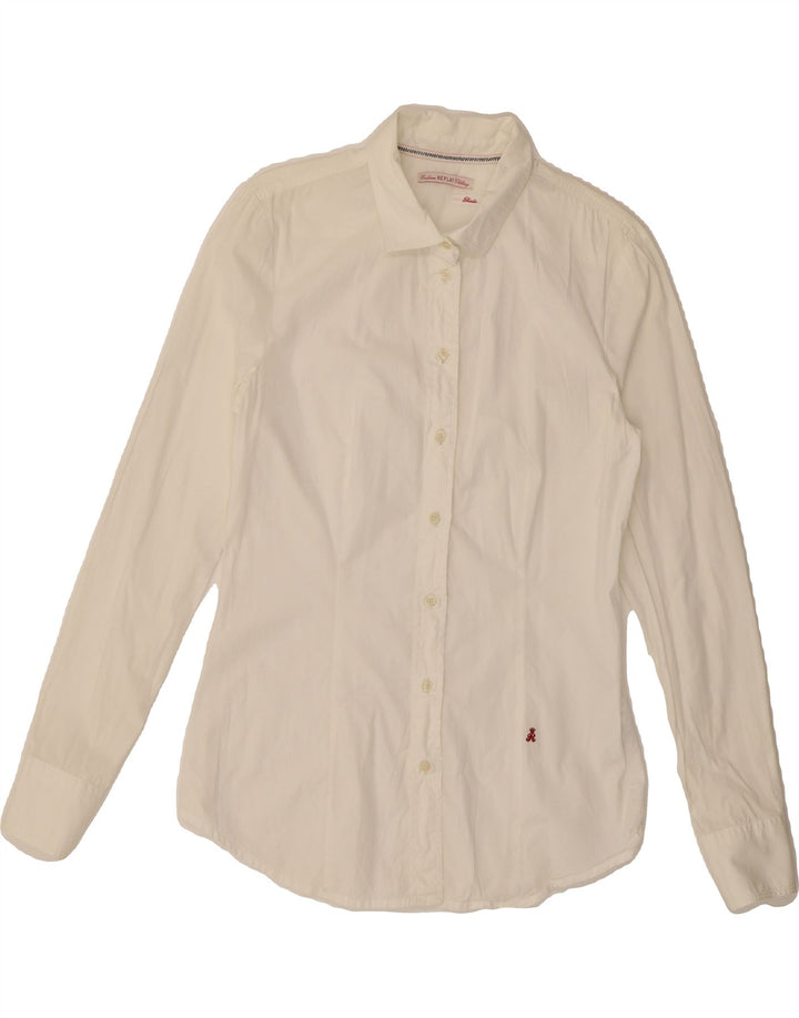 REPLAY Womens Shirt UK 12 Medium White Vintage Replay and Second-Hand Replay from Messina Hembry 