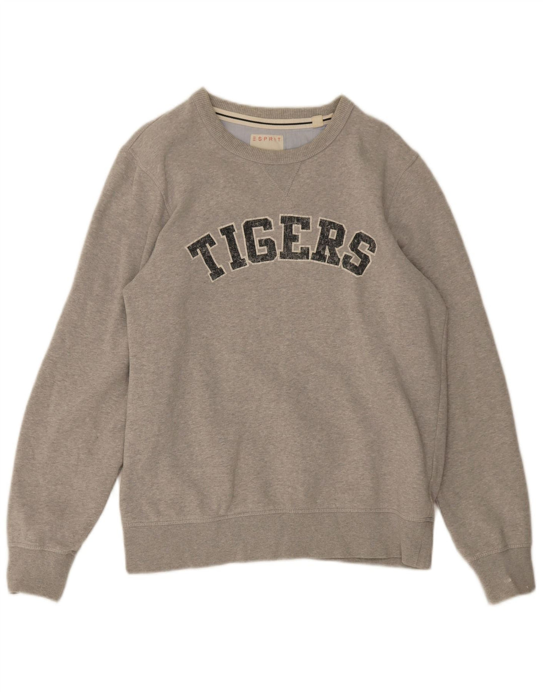 Esprit Herren-Sweatshirt mit Grafik, groß, grau gefleckte Baumwolle