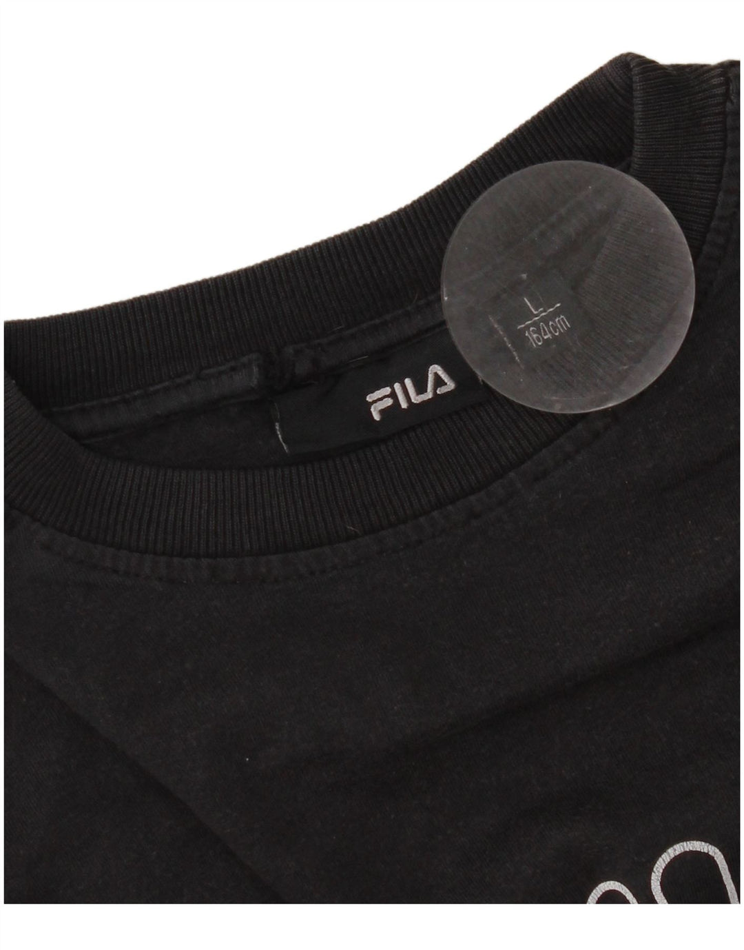 Fila Damen Grafik T-Shirt Top UK 16 Large Schwarz