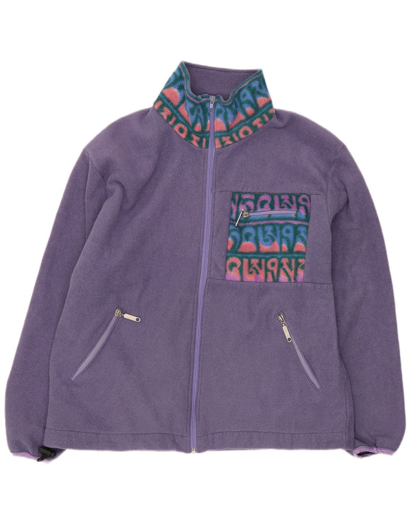 SALEWA Damen-Fleecejacke mit lockerer Passform, UK 14, mittelviolett, geometrisch, Sport