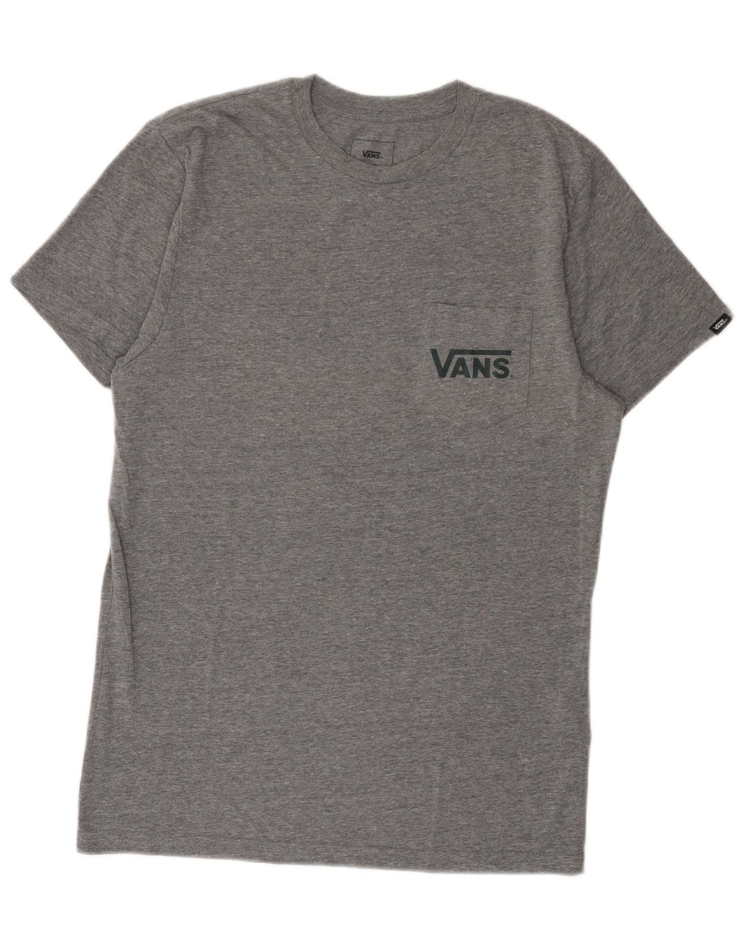 Vans Custom Fit Grafik-T-Shirt-Oberteil für Herren aus mittelgrau gesprenkelter Baumwolle