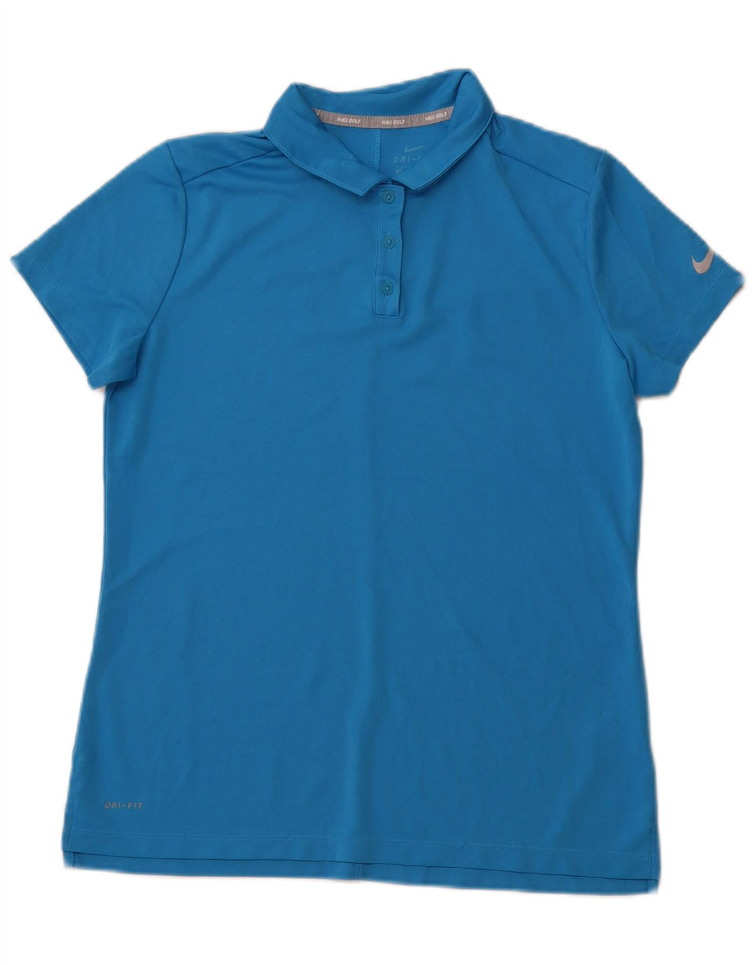 NIKE Damen Dri Fit Poloshirt UK 16 Large Blau Polyester