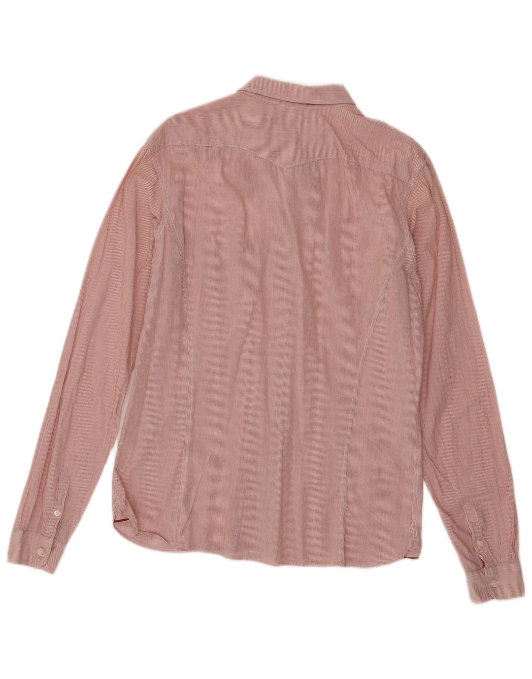 Levi's Damen-Hemd UK 16, große rote Nadelstreifen-Baumwolle