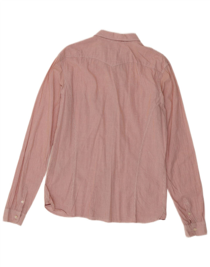 Levi's Damen-Hemd UK 16, große rote Nadelstreifen-Baumwolle