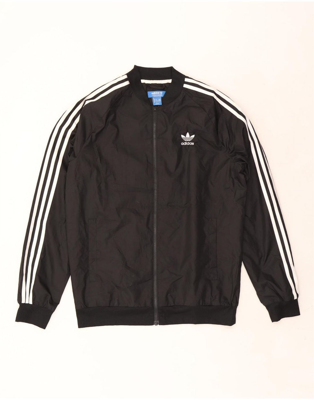 Adidas Herren-Trainingsanzug-Top-Jacke aus mittelschwarzem Polyester