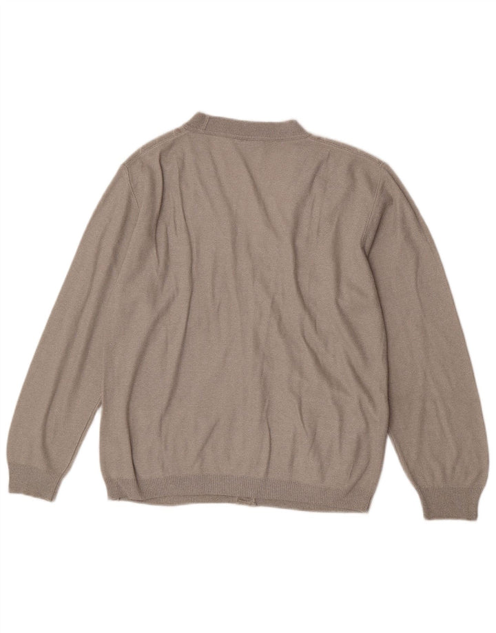 Enzo Goti Herren-Strickjacke, kleines graues Chevron-Acryl