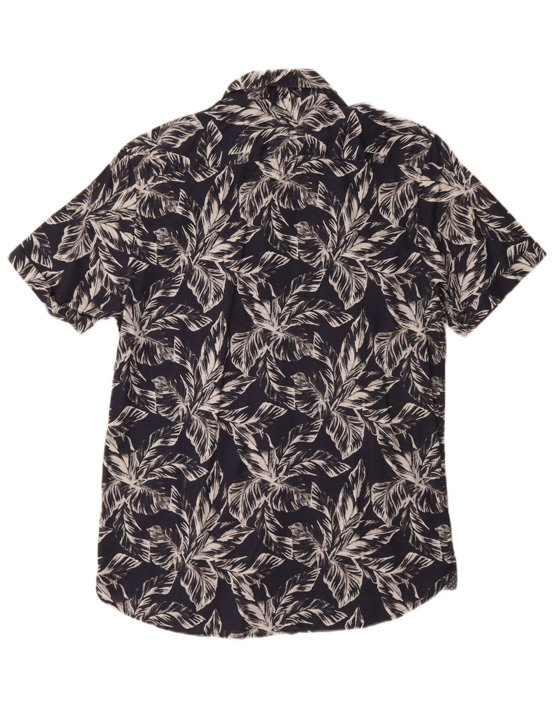 Ted Baker Herren-Kurzarmhemd, Größe 3, mittelgroß, marineblau, geblümt, Baumwolle