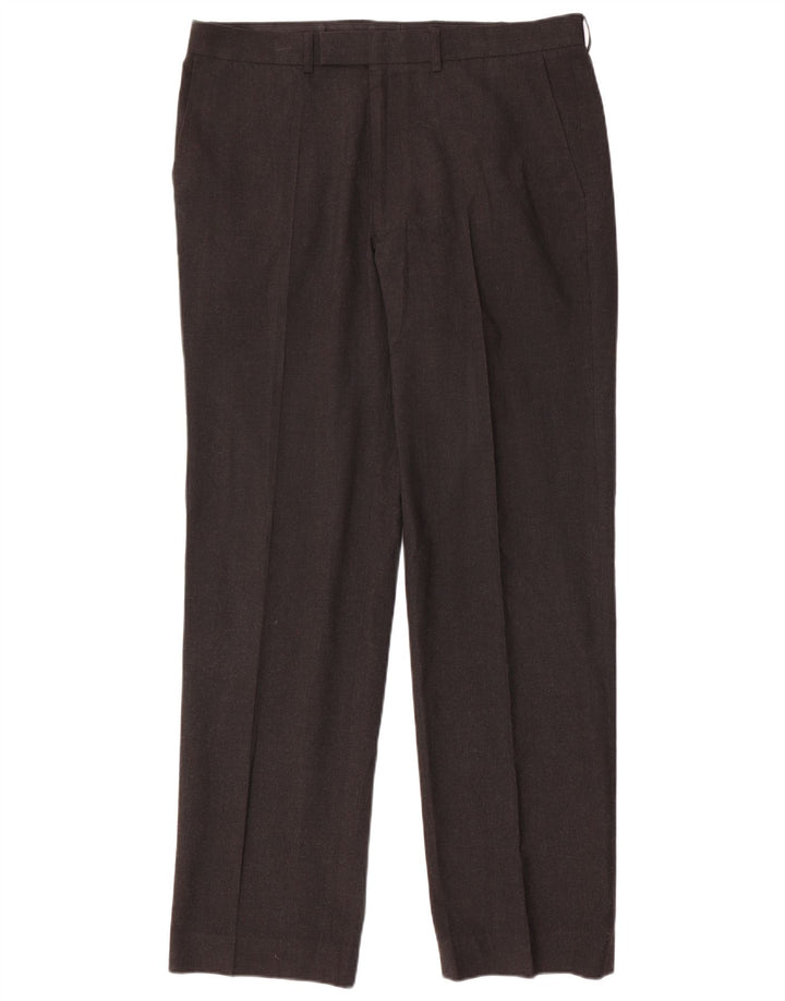 Gerade Herren-Anzughose von Marks & Spencer, W36, L33, grau, Polyester