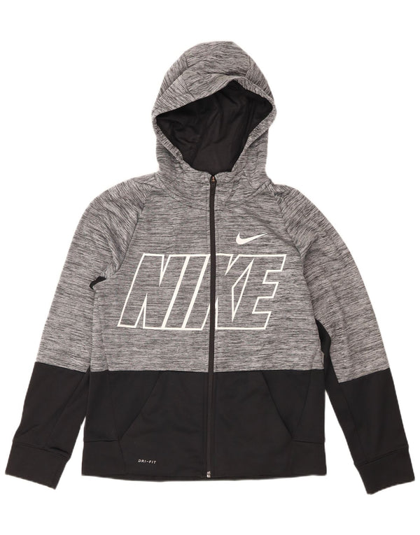 Nike Dri Fit Zip Hoodie-Pullover für Jungen, 13–14 Jahre, XL, Grau, Farbblock