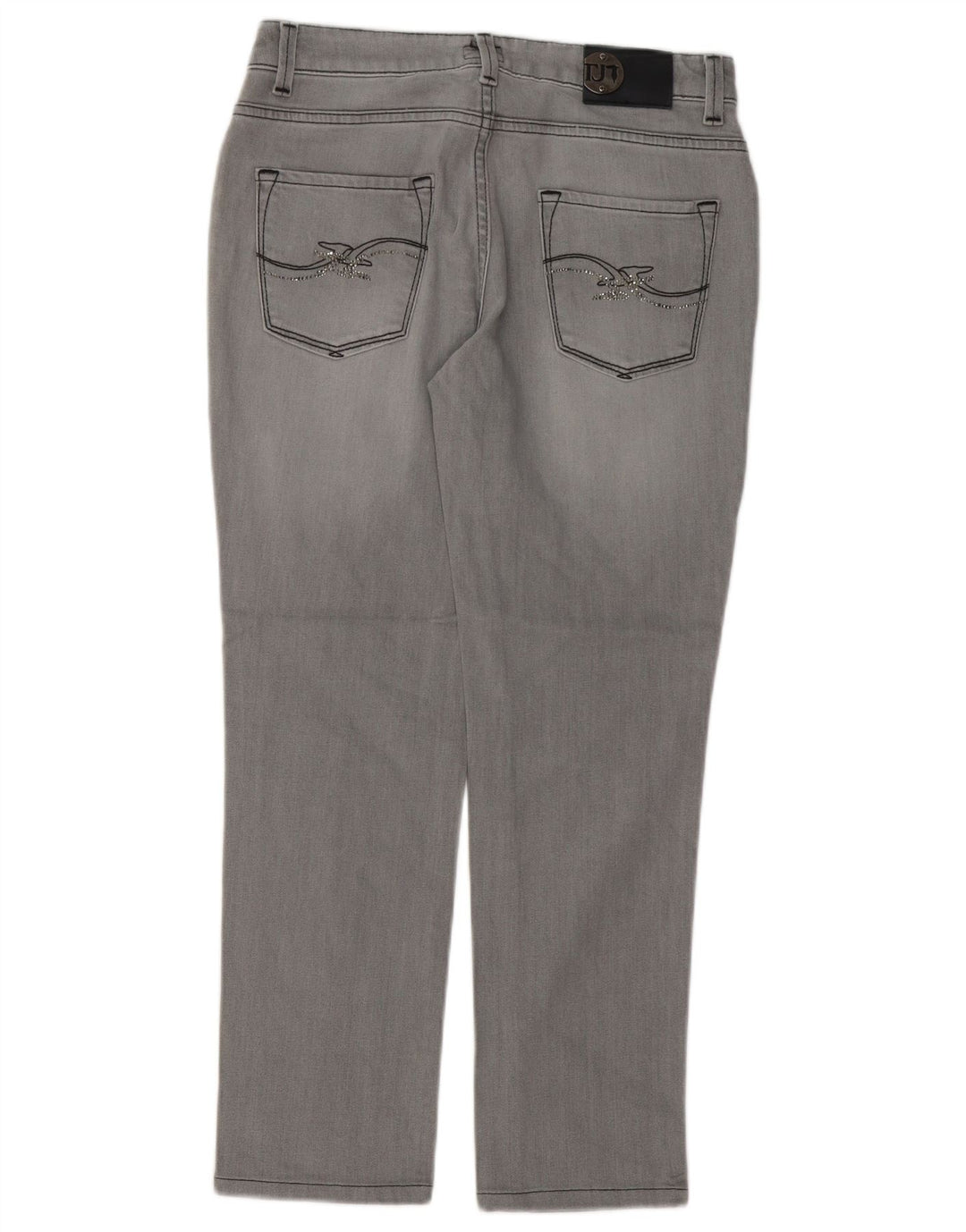 Trussardi Damen Slim Jeans W27 L27 Graue Baumwolle