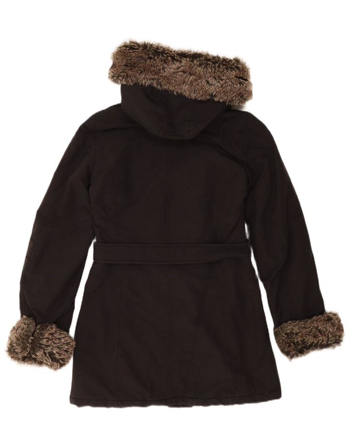 Refrigue Damen-Parka mit Kapuze, übergroß, Gr. 6, XS, schwarzes Nylon