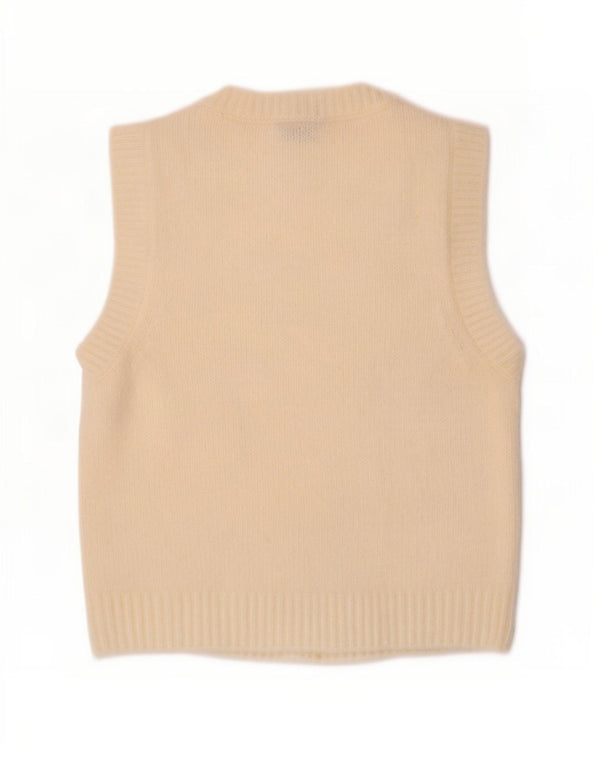 Zara Damen Weste Tank Top UK 12 Medium Off White Polyester
