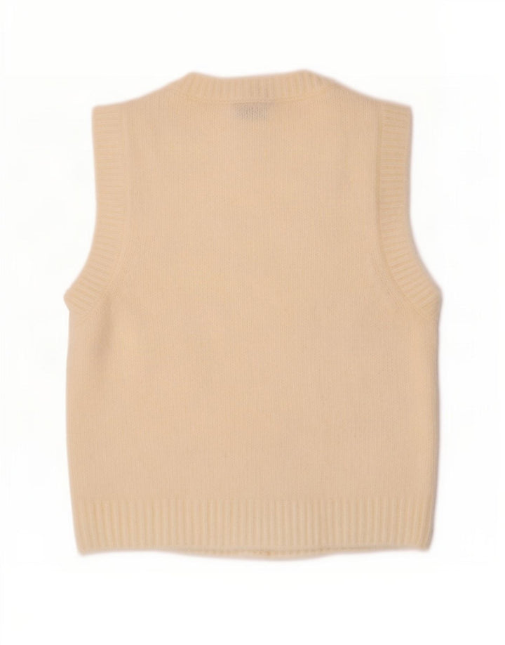 Zara Damen Weste Tank Top UK 12 Medium Off White Polyester