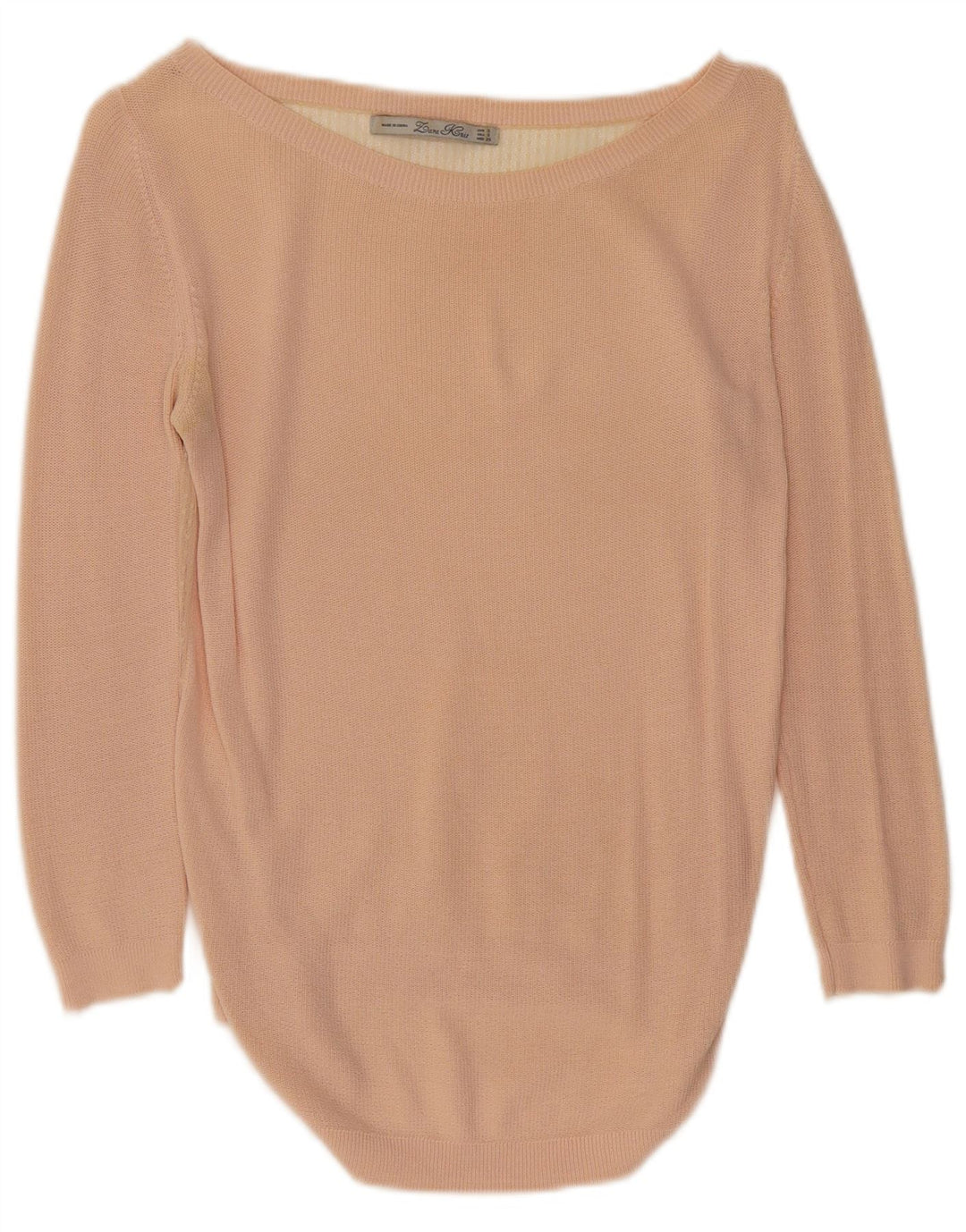 ZARA Damen-Pullover mit U-Boot-Ausschnitt, Gr. 10, klein, Rosa