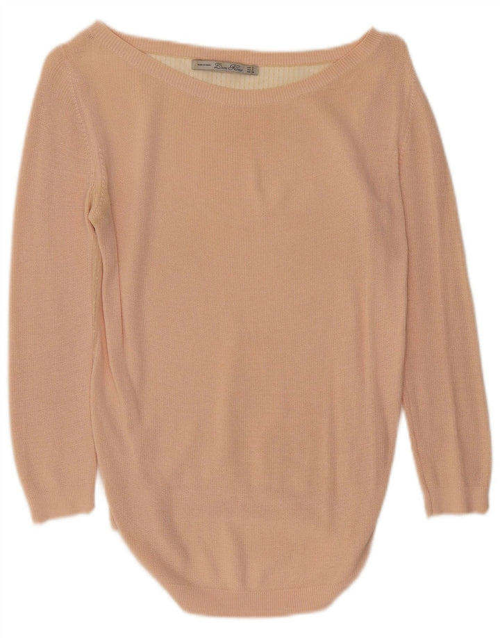 ZARA Damen-Pullover mit U-Boot-Ausschnitt, Gr. 10, klein, Rosa