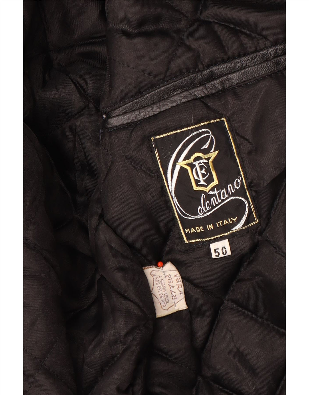 Vintage Herren Lederjacke IT 50 Großes schwarzes Leder