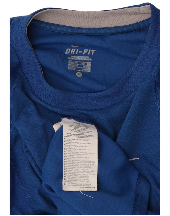 Nike Damen Dri Fit Top Langarm UK 20/22 XL Blau Polyester