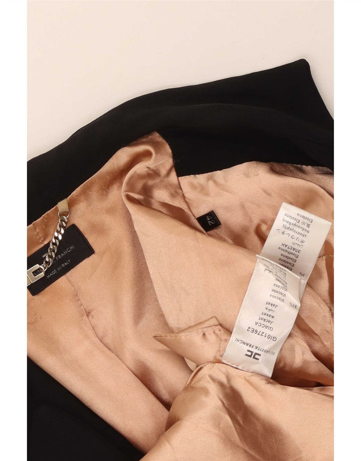 Elisabetta Franchi Damen Longline Blazer Jacke IT 42 Mittelschwarz