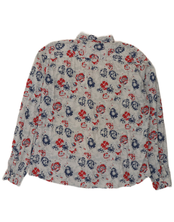 Sottotono Mens Slim Fit Shirt 2XL Blue Floral Cotton