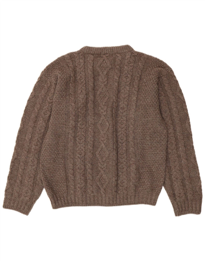 L.L.Bean Herren-Pullover mit Rundhalsausschnitt, Größe L, graue Wolle