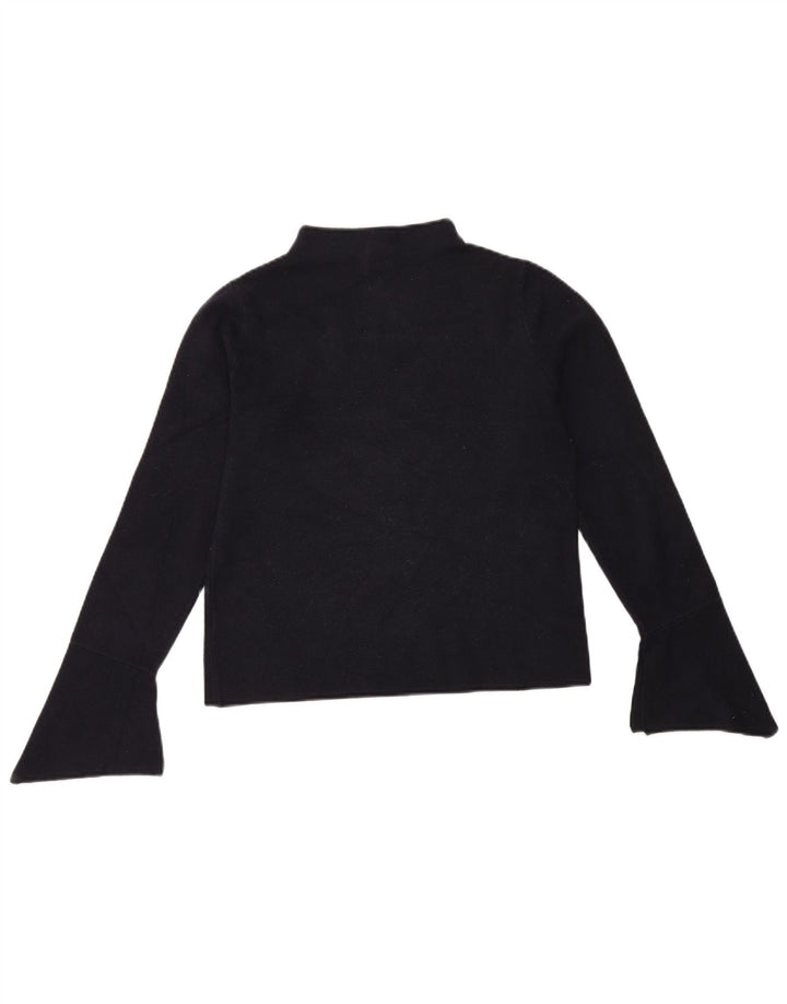 Marks & Spencer Damen Top Langarm UK 12 Medium Marineblau Viskose