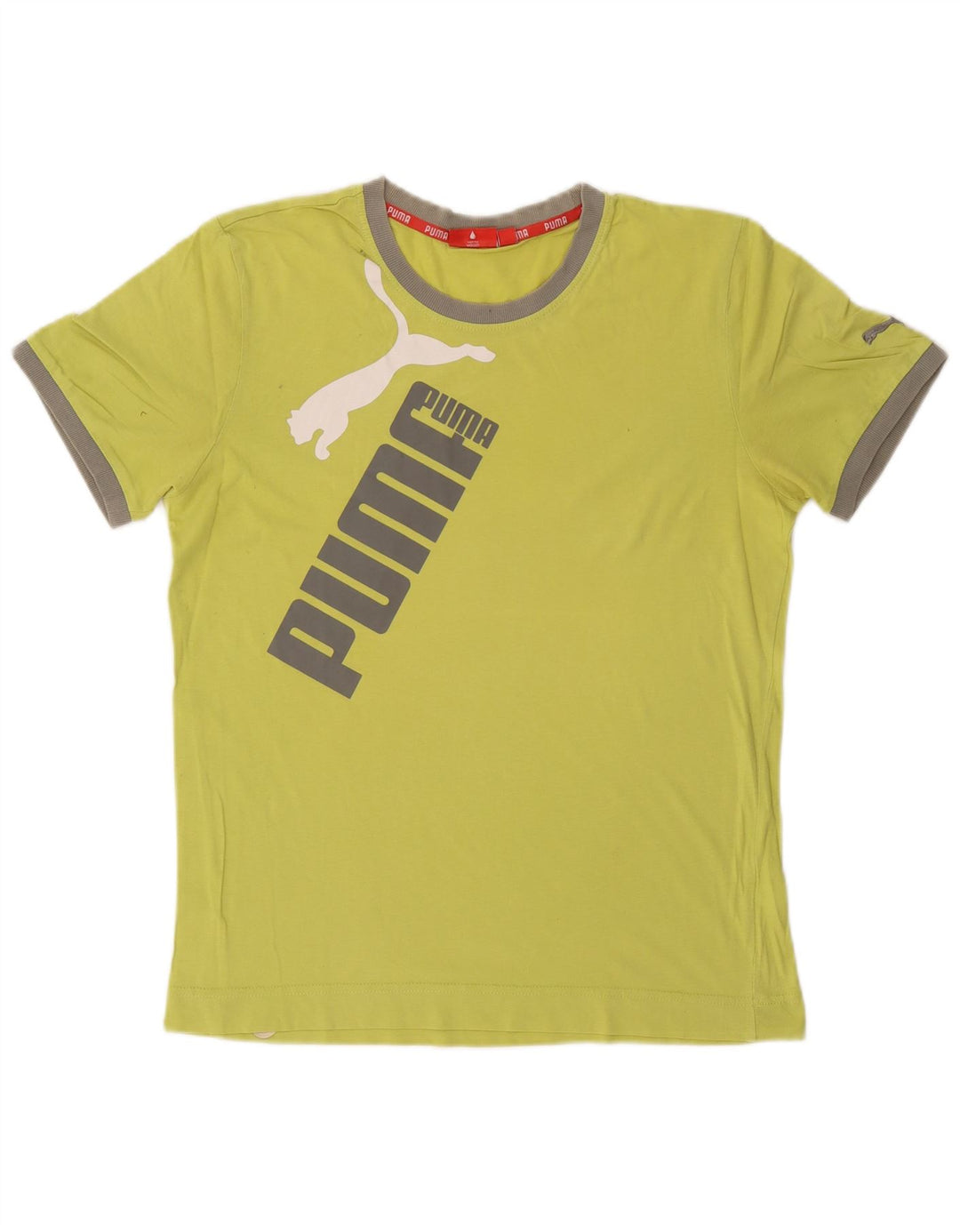 PUMA Mens Graphic T-Shirt Top Medium Green Cotton