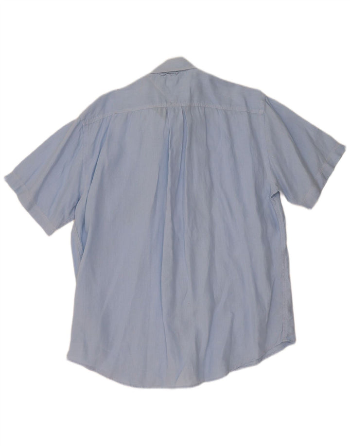 TOMMY HILFIGER Mens Short Sleeve Shirt XL Blue Linen