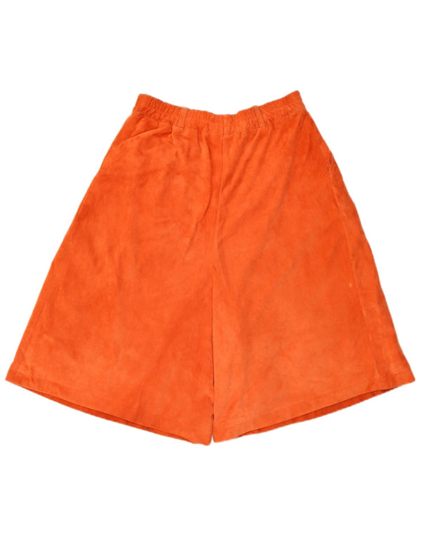 Vintage Damen High Waist Casual Shorts EU 38 Medium W26 Orange Leder