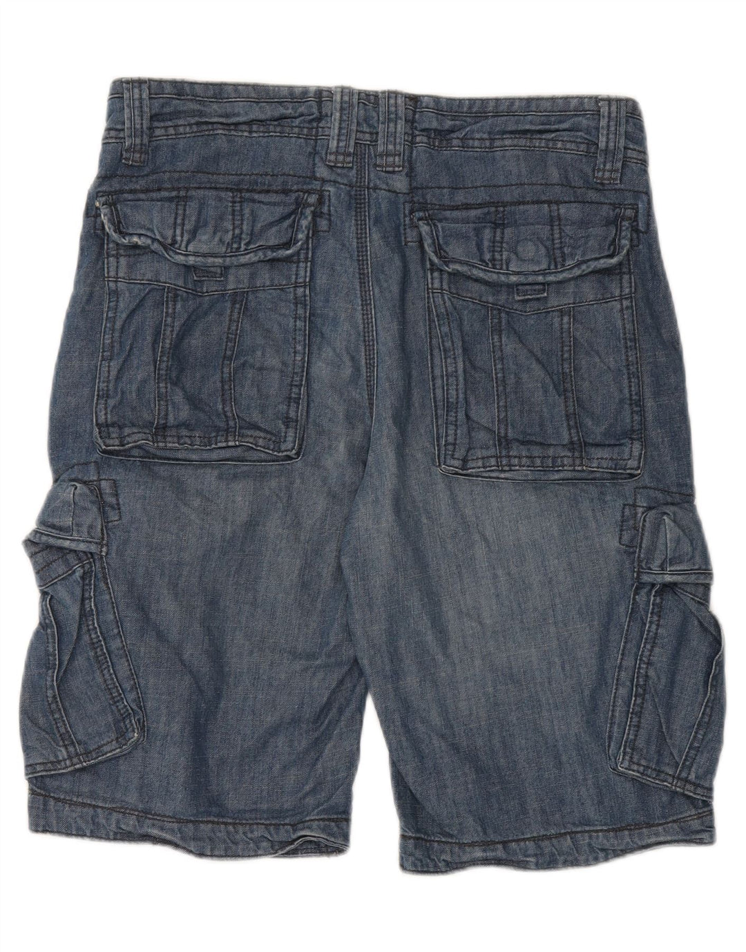 FAT FACE Herren Cargo Denim Shorts W32 Mittelblaue Baumwolle
