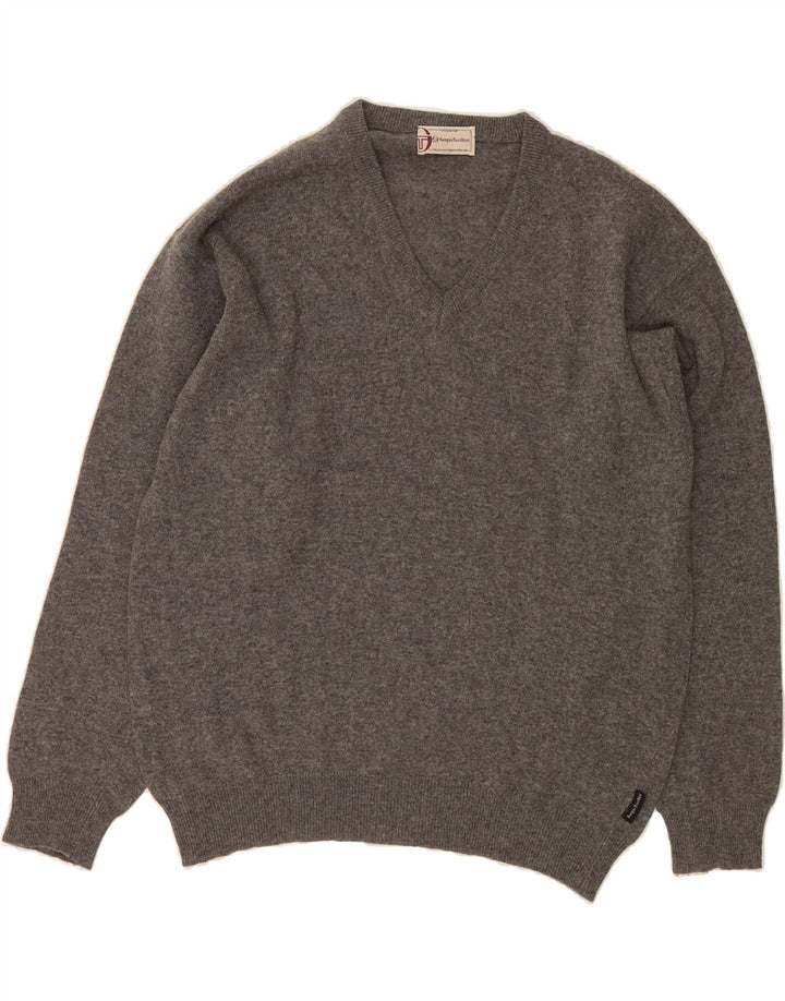 SERGIO TACCHINI Mens V-Neck Jumper Sweater Medium Grey Vintage Sergio Tacchini and Second-Hand Sergio Tacchini from Messina Hembry 