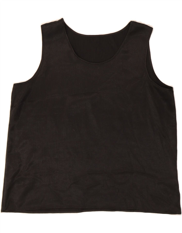 ST. BERNARD Womens Oversized Sleeveless Blouse Top UK 18 XL Black Vintage St. Bernard and Second-Hand St. Bernard from Messina Hembry 