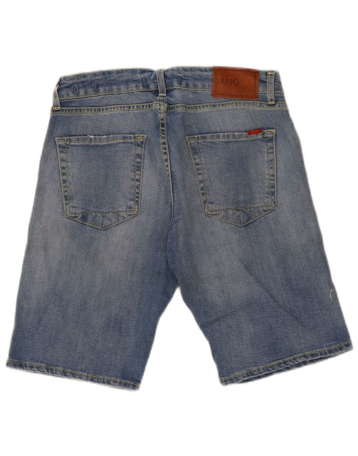 Liu Jo Herren Regular Slim Denim Shorts W32 Mittelblaue Baumwolle