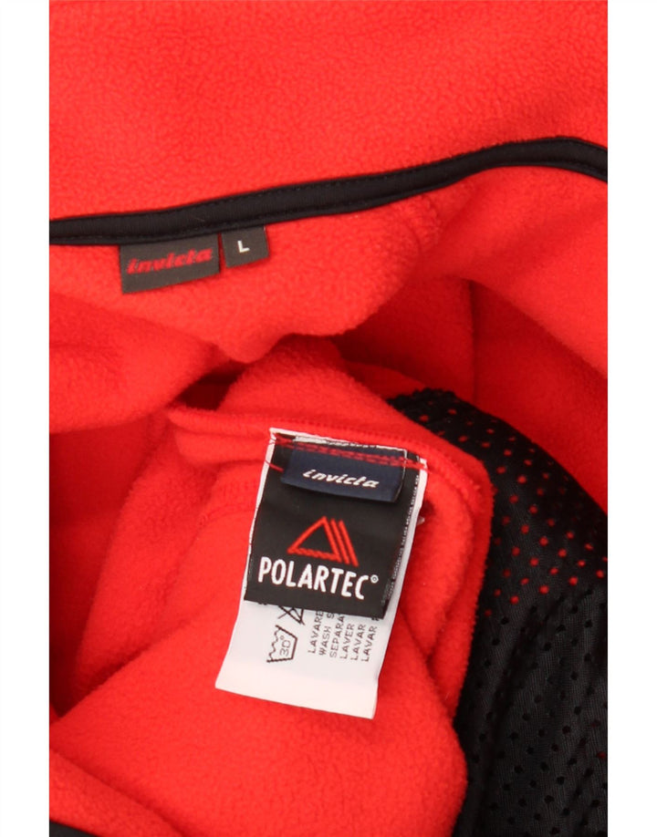 INVICTA Herren-Fleecejacke, großes rotes Polyester