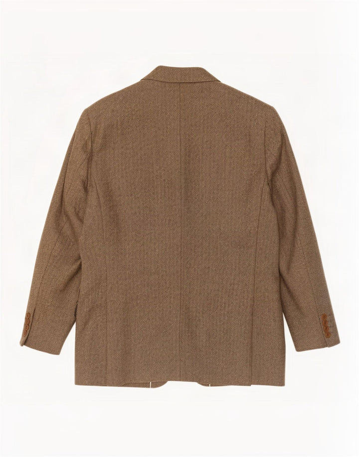 Marks & Spencer Herren-Blazer mit 2 Knöpfen, Gr. 42, Beige, Fischgrätenmuster