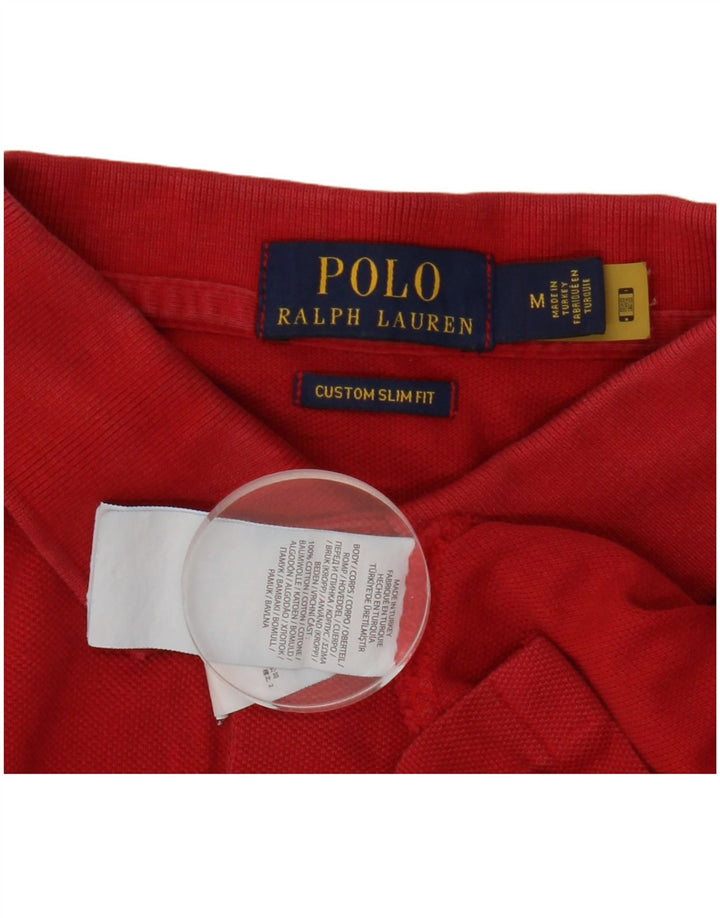 POLO RALPH LAUREN Herren-Poloshirt mit schmaler Passform, mittelrote Baumwolle