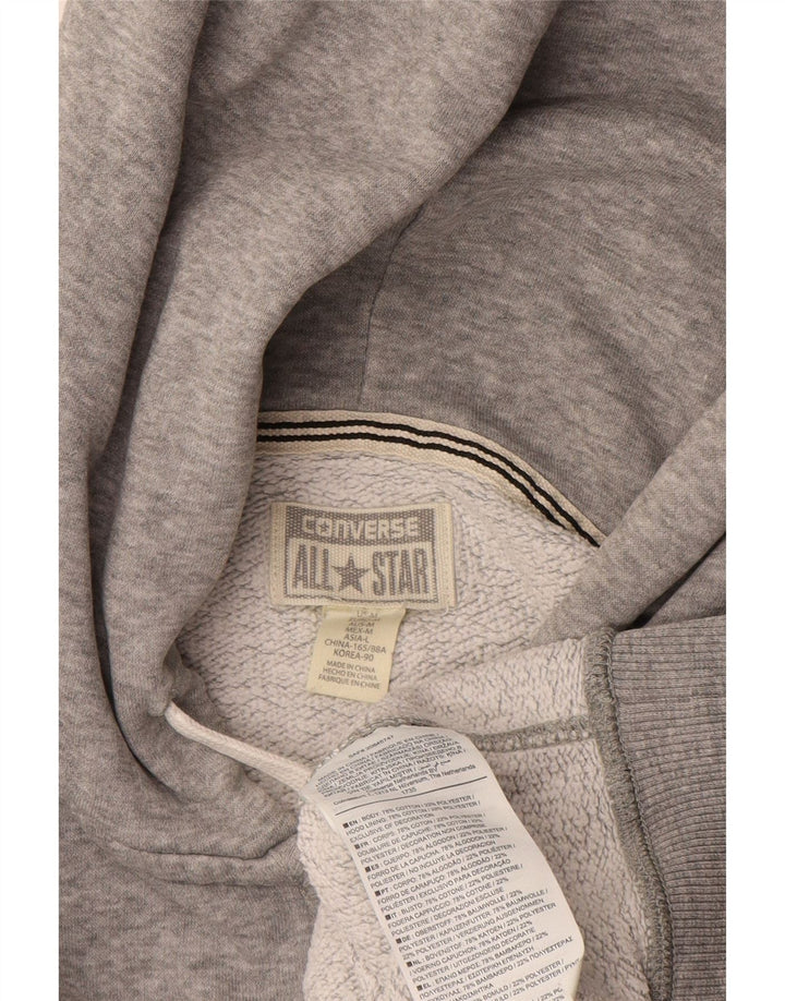 Converse Herren-Kapuzenpullover mit Reißverschluss, mittelgrau gefleckte Baumwolle