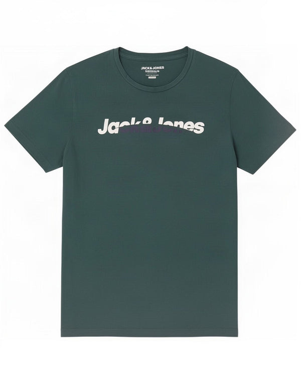 Jack & Jones Herren-T-Shirt mit normaler Passform, mittelgrün, Baumwolle